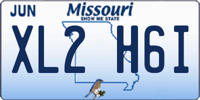MO license plate XL2H6I