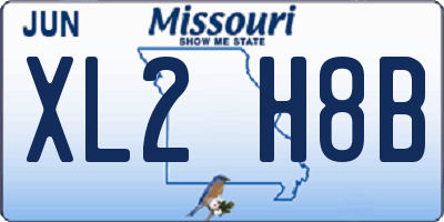 MO license plate XL2H8B