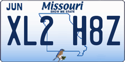 MO license plate XL2H8Z