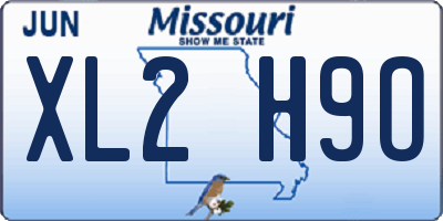 MO license plate XL2H9O