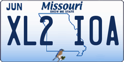MO license plate XL2I0A