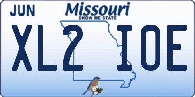 MO license plate XL2I0E