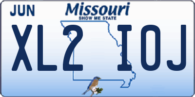 MO license plate XL2I0J