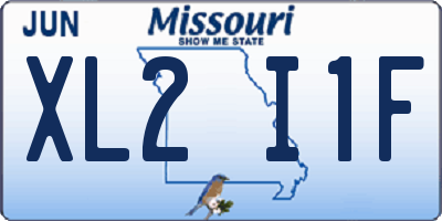 MO license plate XL2I1F