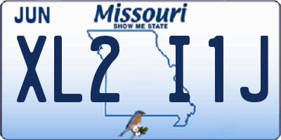 MO license plate XL2I1J