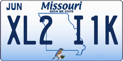 MO license plate XL2I1K