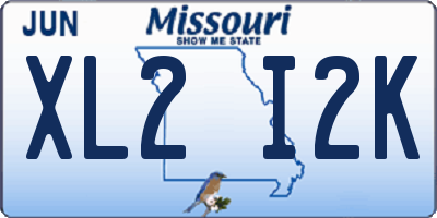 MO license plate XL2I2K