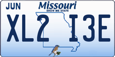 MO license plate XL2I3E