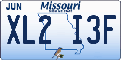 MO license plate XL2I3F