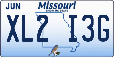 MO license plate XL2I3G