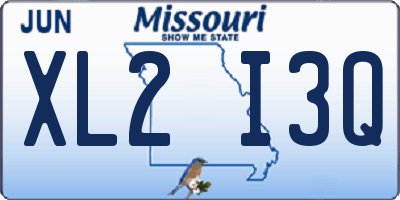 MO license plate XL2I3Q