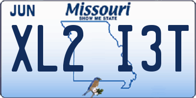 MO license plate XL2I3T