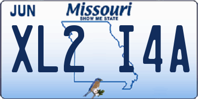 MO license plate XL2I4A