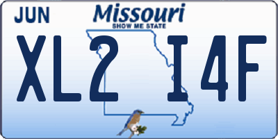 MO license plate XL2I4F