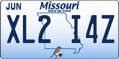 MO license plate XL2I4Z
