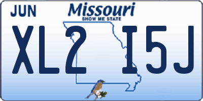 MO license plate XL2I5J