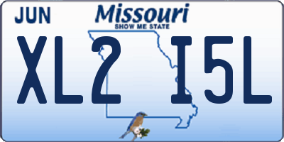 MO license plate XL2I5L