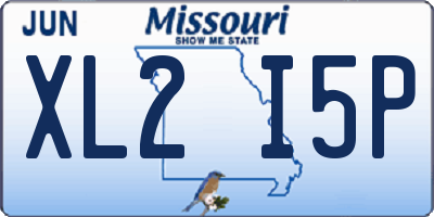 MO license plate XL2I5P