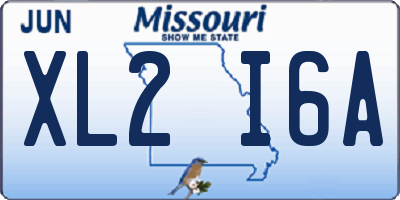 MO license plate XL2I6A