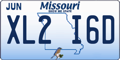 MO license plate XL2I6D