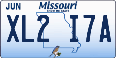 MO license plate XL2I7A