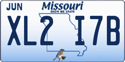 MO license plate XL2I7B