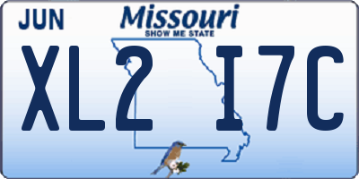 MO license plate XL2I7C
