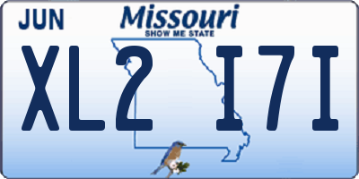MO license plate XL2I7I