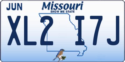 MO license plate XL2I7J