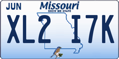 MO license plate XL2I7K