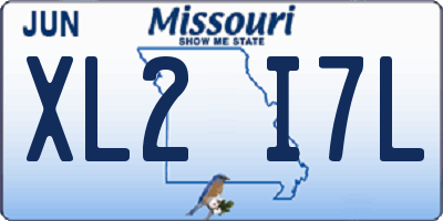 MO license plate XL2I7L