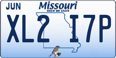 MO license plate XL2I7P