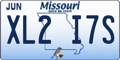 MO license plate XL2I7S
