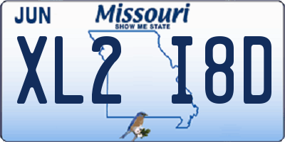 MO license plate XL2I8D