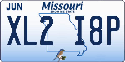 MO license plate XL2I8P