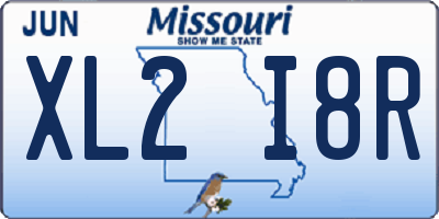 MO license plate XL2I8R