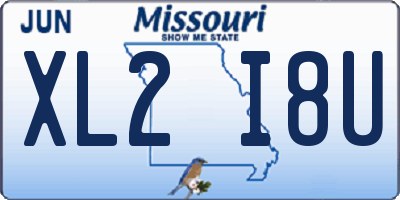 MO license plate XL2I8U