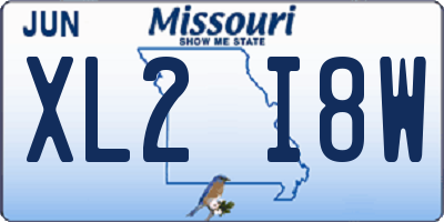 MO license plate XL2I8W
