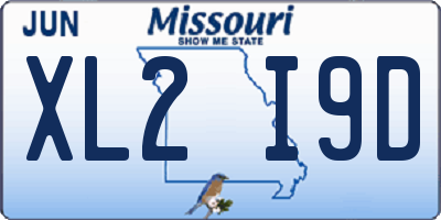MO license plate XL2I9D