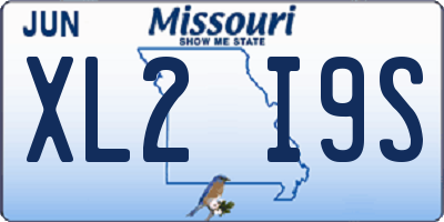 MO license plate XL2I9S