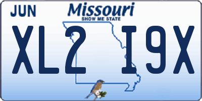MO license plate XL2I9X