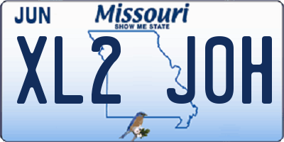 MO license plate XL2J0H