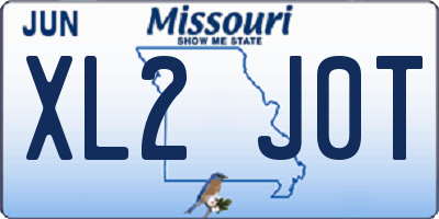 MO license plate XL2J0T