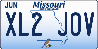 MO license plate XL2J0V