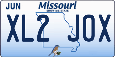 MO license plate XL2J0X