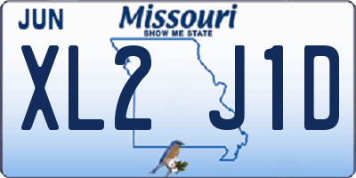 MO license plate XL2J1D