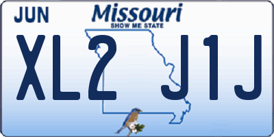 MO license plate XL2J1J
