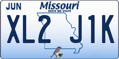 MO license plate XL2J1K