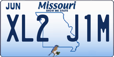 MO license plate XL2J1M