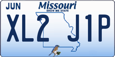 MO license plate XL2J1P